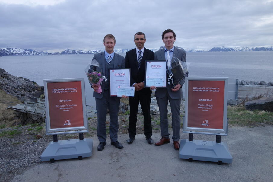 Sindre Jakobsen fra Mo og Werner Hansen fra Tromsø er kåret til nord-norske mestre i byggfag.